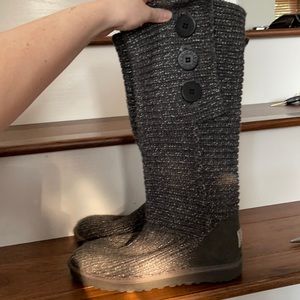 Charcoal Gray with silver metallic stitching